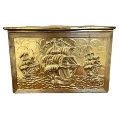 Ornate Retro quality brass coal box
