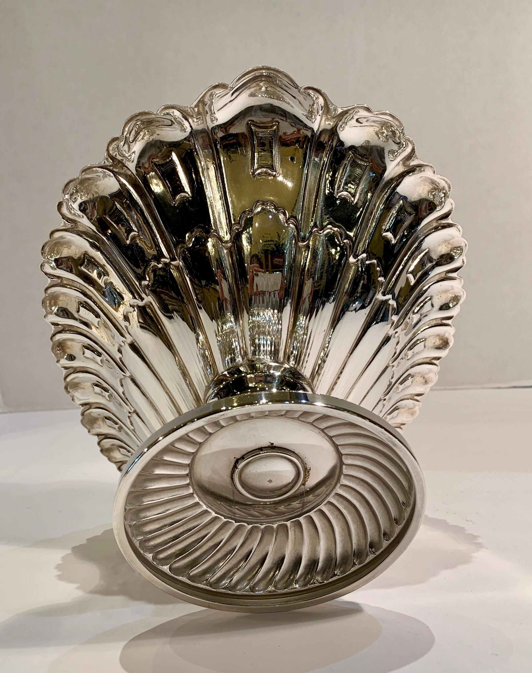 Silver Plate Ornate Antique Silver Squirrel Nut or Candy Dish Compote with Fancy Shell Bowl