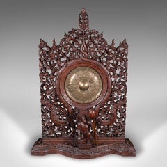 Gong birman, birman orné, sculpté et monté, victorien, vers 1900