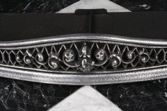 Ornate Antique Victorian Serpentine Cast Iron Fender, 19th Century