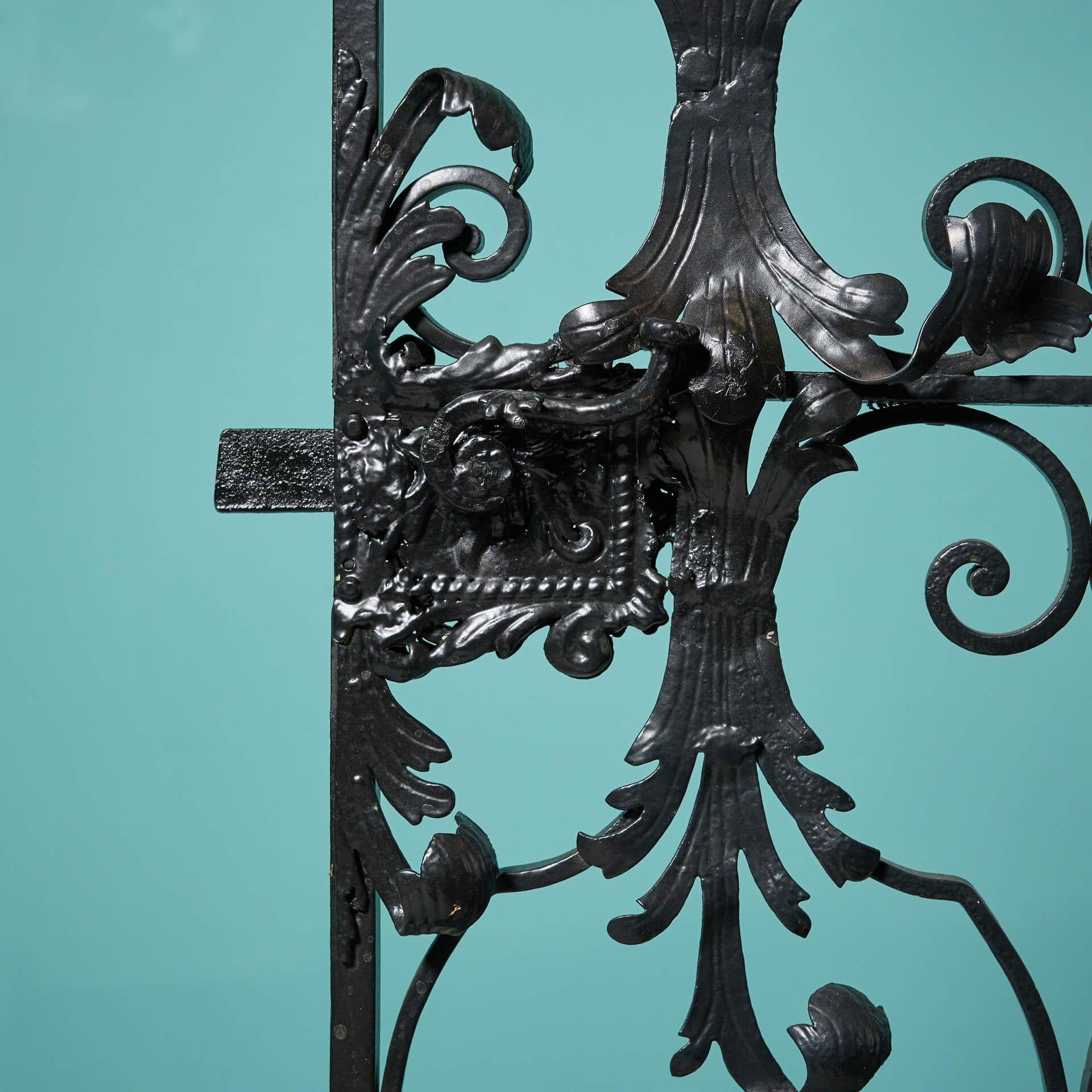 Victorian Ornate Antique Wrought Iron Pedestrian Gate For Sale