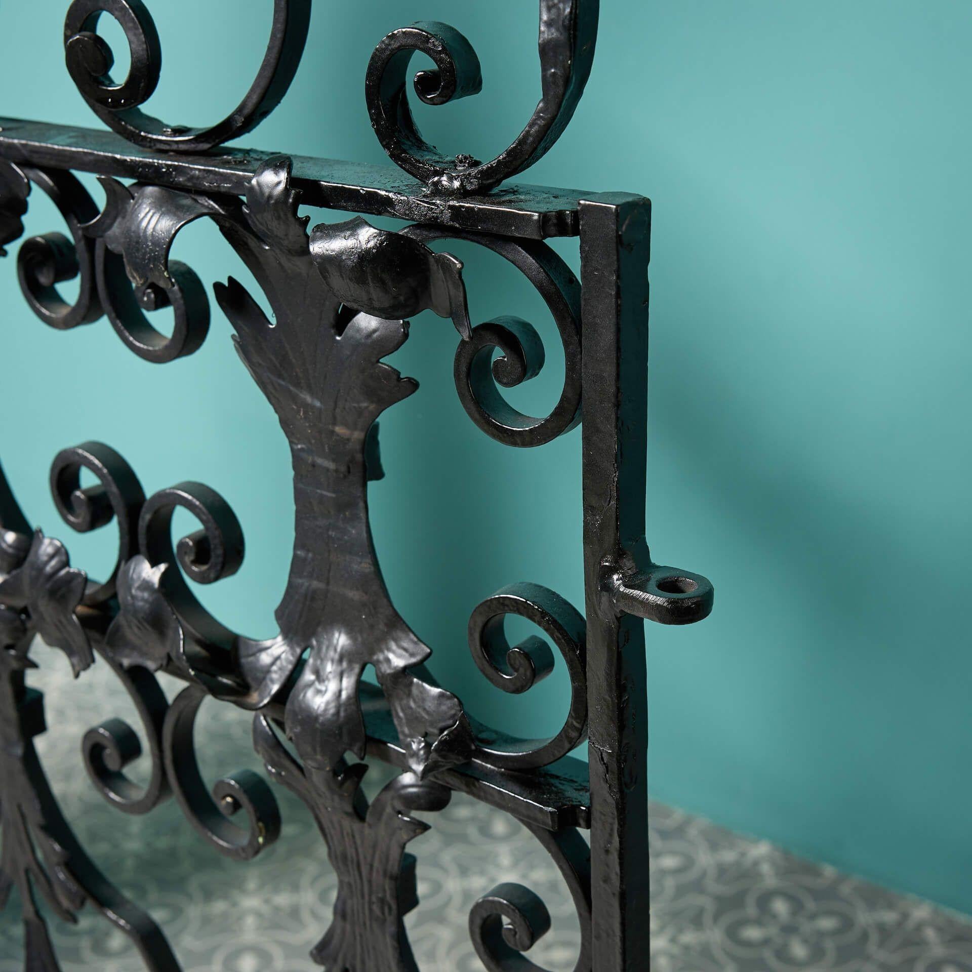 20th Century Ornate Antique Wrought Iron Pedestrian Gate For Sale