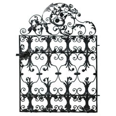 Ornate Antique Wrought Iron Pedestrian Gate