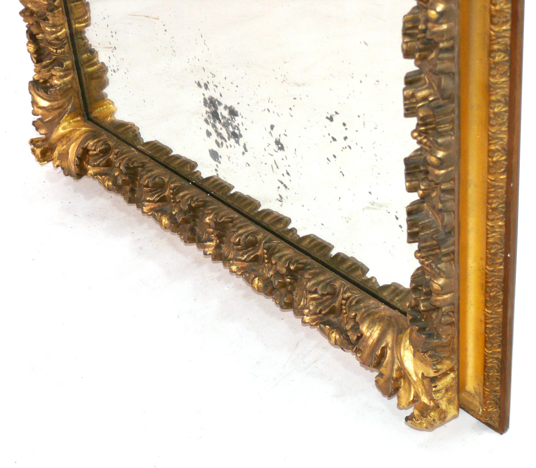 Regency Miroir orné de feuillages dorés à l'ancienne 37.5 