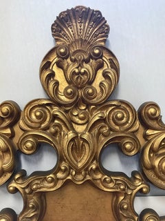 Ornate Architectural Italian Gold Hand-Carved Sculptural King-Size Headboard