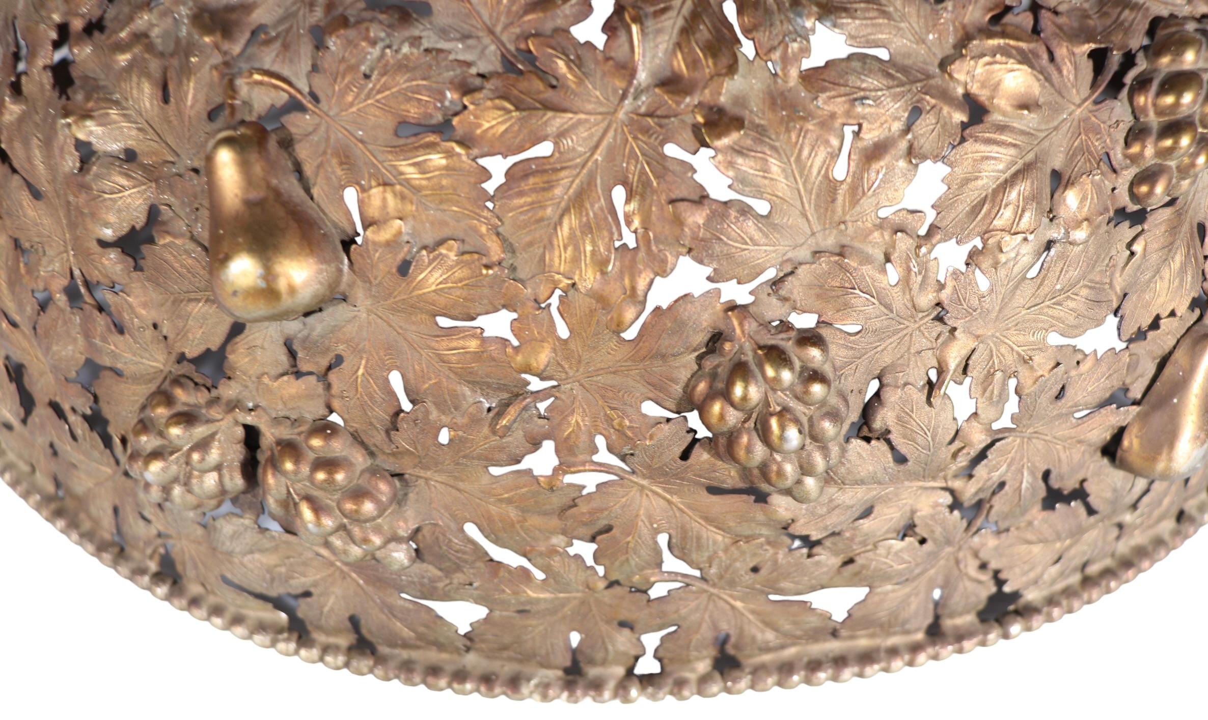 Ornate Arts and Crafts Metal Foliate Dome Form Lamp Shade  For Sale 10