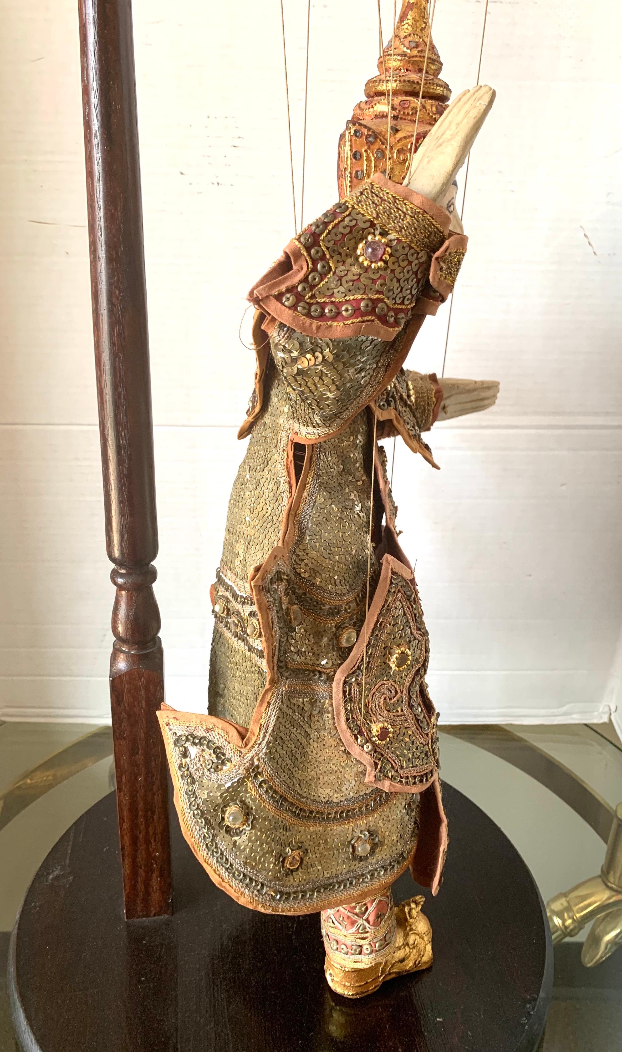 Ornate Asian Marionette Mobile Puppet Sculpture 1
