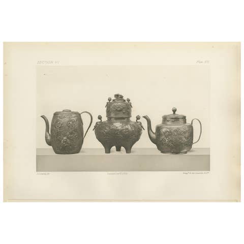 Ornate Asian Teapots and Kettles – Heliographic Artwork by Audsley 1884