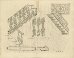 Ornate Baroque Stairs: Van der Horst's Design Mastery in Engravings, 1739