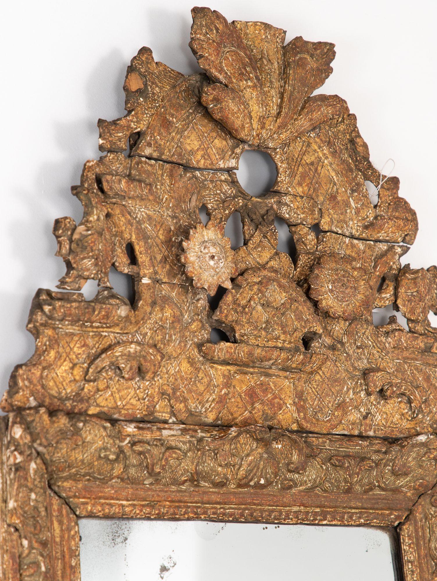 Ornate Baroque Style Giltwood Carved Mirror, Sweden Late 19th C. In Fair Condition For Sale In South Salem, NY