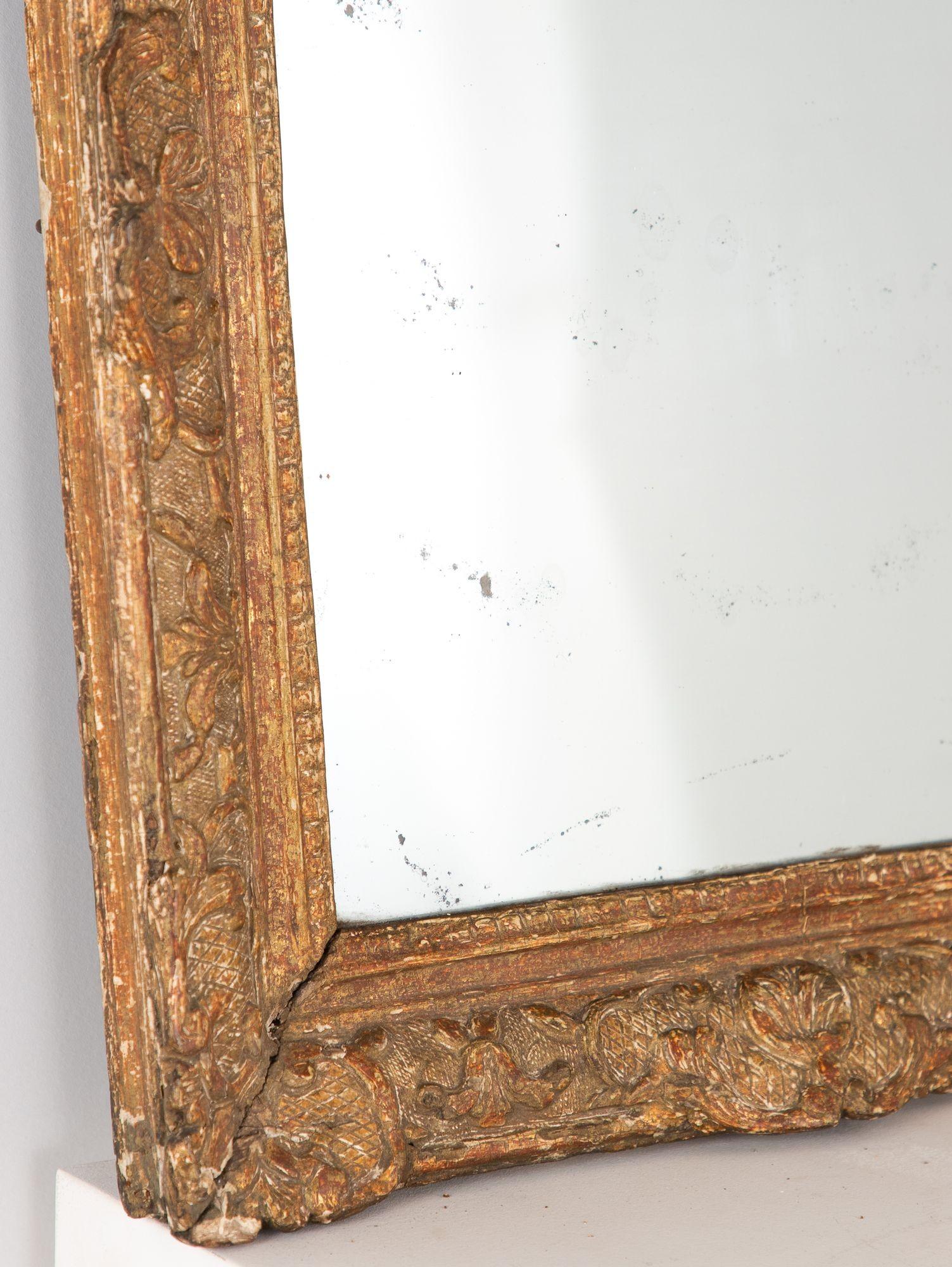 19th Century Ornate Baroque Style Giltwood Carved Mirror, Sweden Late 19th C. For Sale