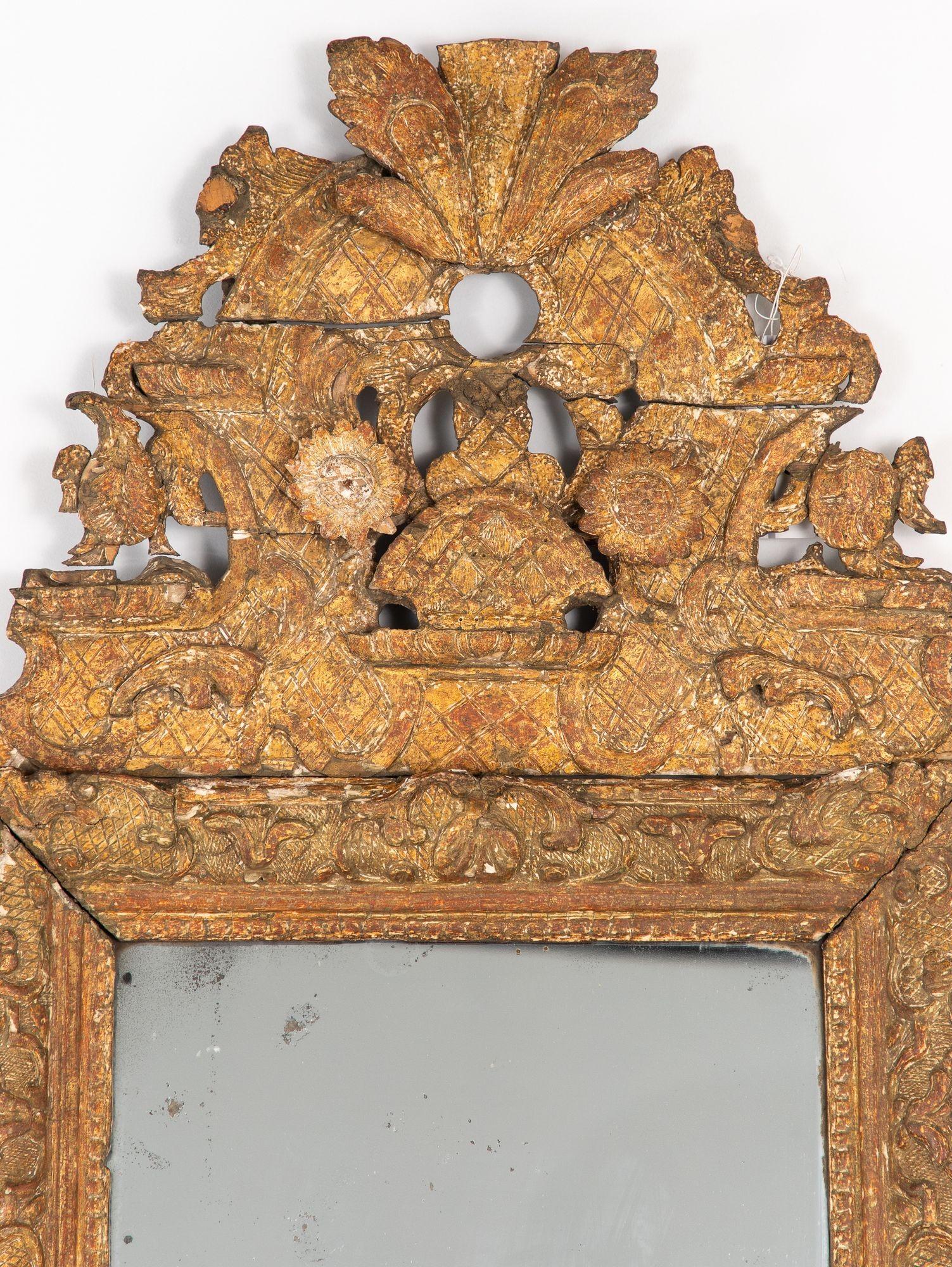 Ornate Baroque Style Giltwood Carved Mirror, Sweden Late 19th C. For Sale 2