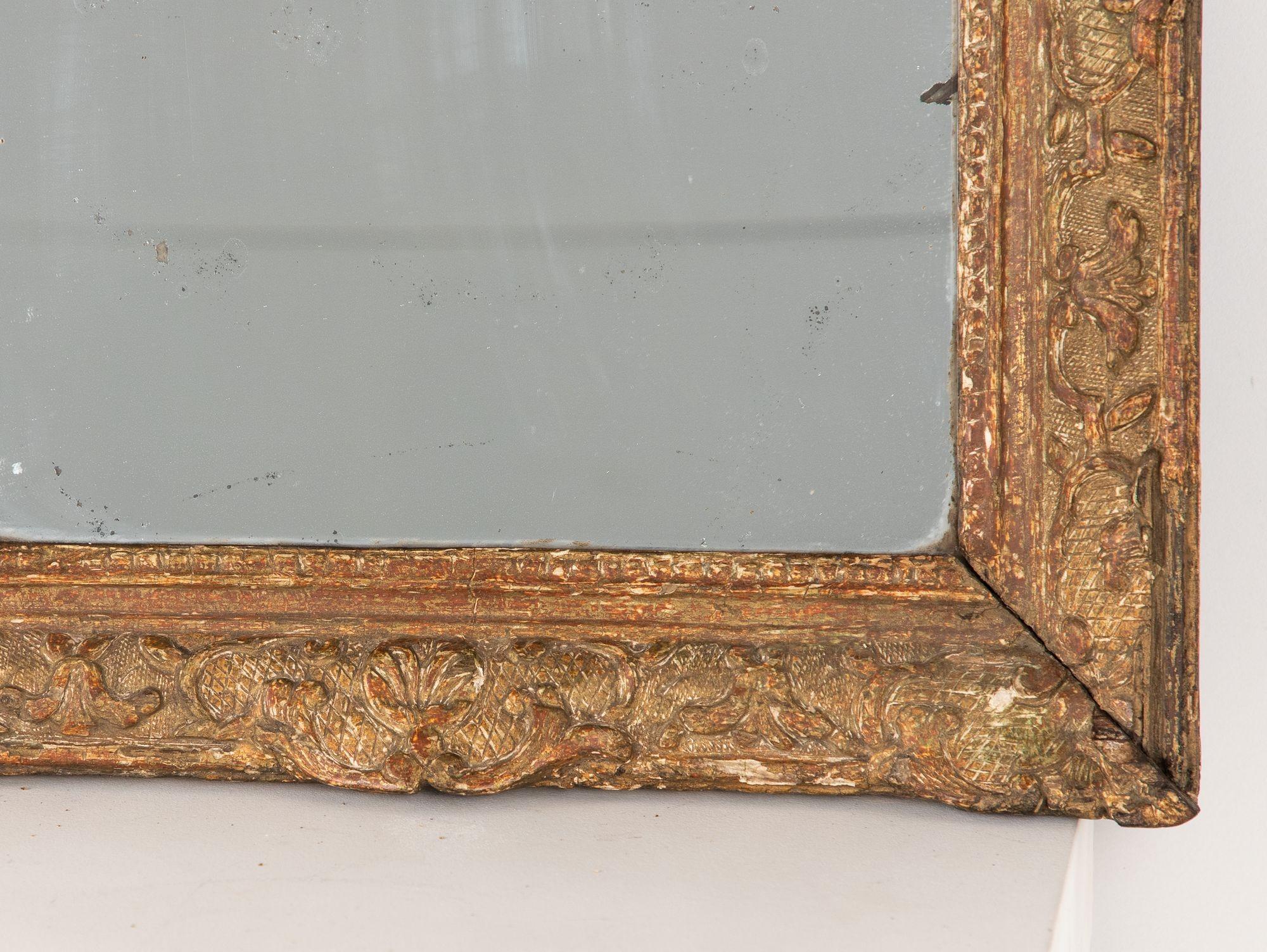 Ornate Baroque Style Giltwood Carved Mirror, Sweden Late 19th C. For Sale 3