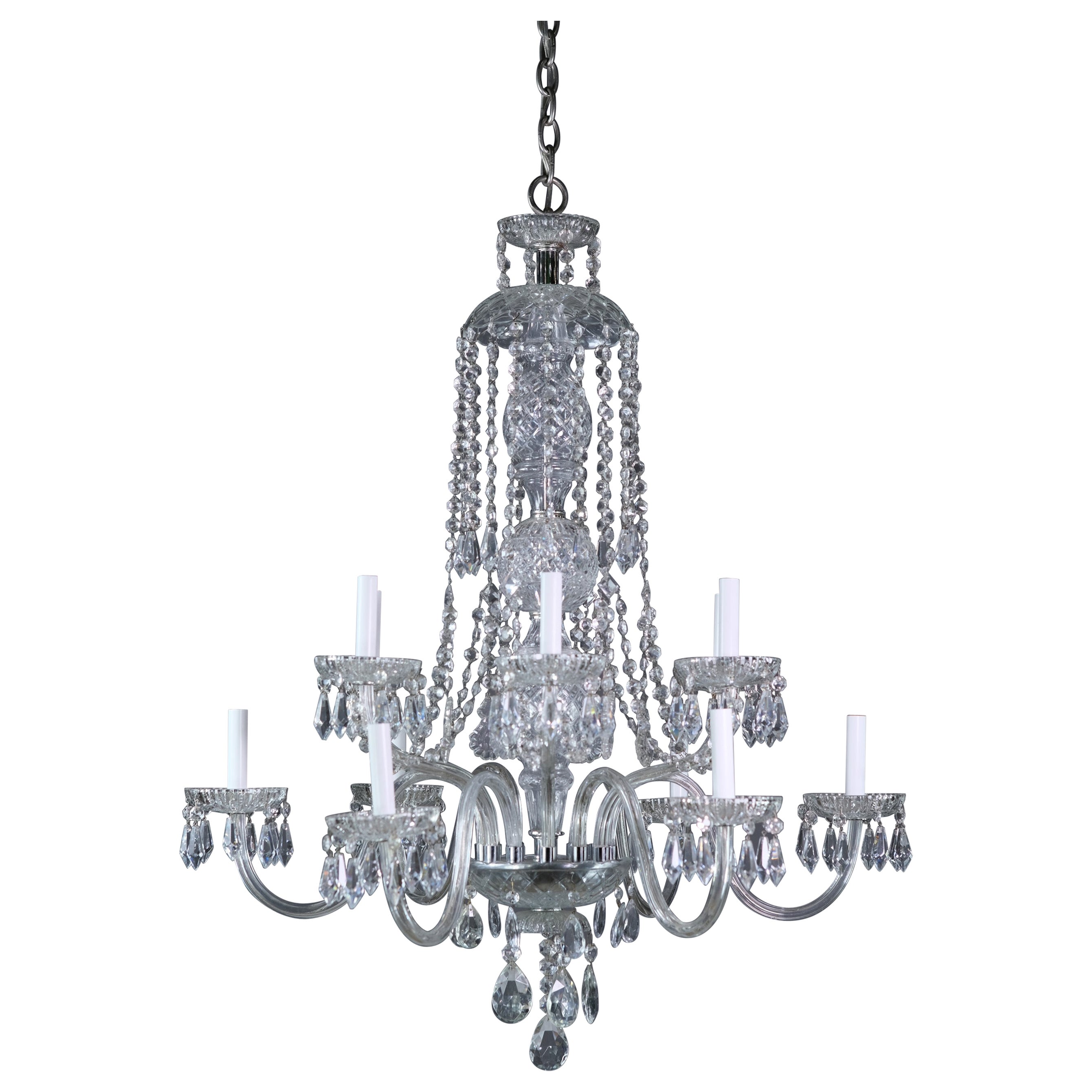 Ornate Beaux Arts 10 Arm Crystal Chandelier NY Plaza Hotel