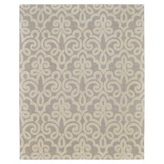 Eleganza del motivo floreale beige per un'estetica raffinata ed elegante Tappeto di lana 8'x10'