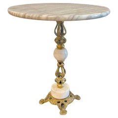 Ornate Brass and Marble Side Table