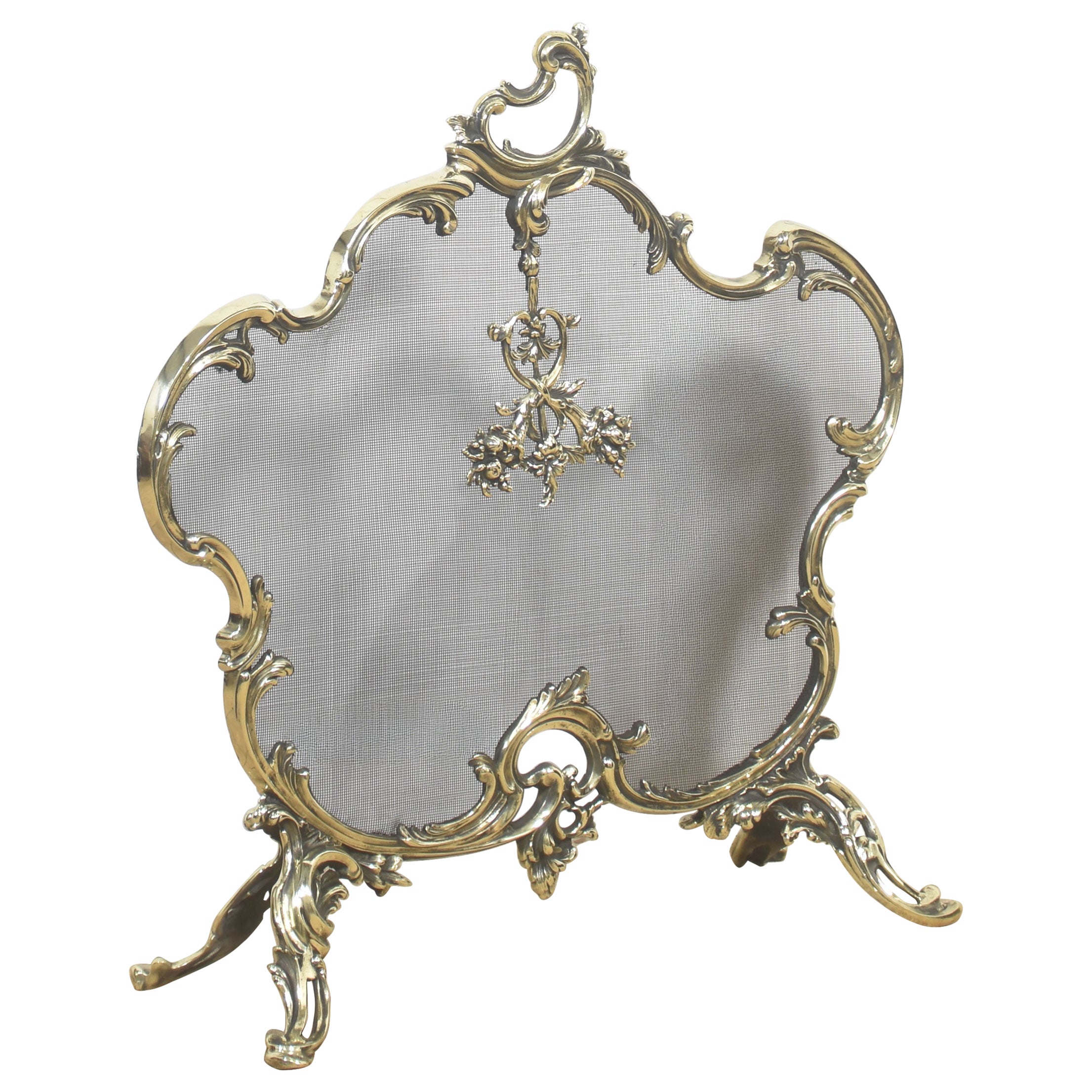 Parafuoco ornato in ottone