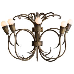 Ornate Brass Wall Lights, circa 1950