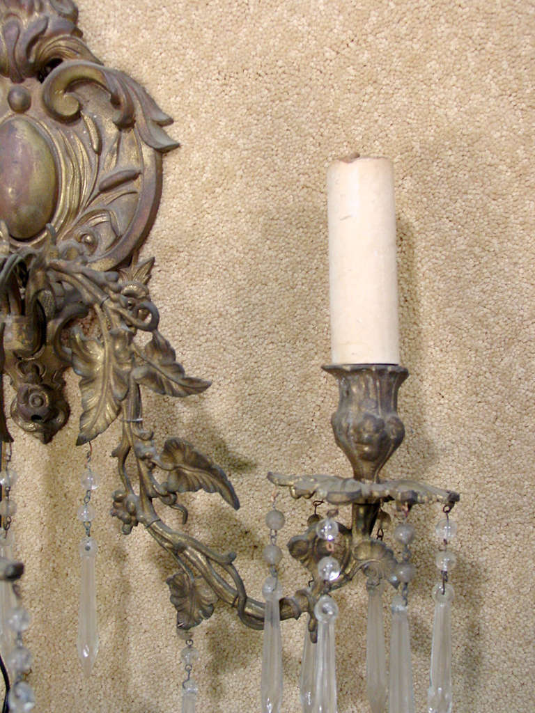 Ornate Bronze Rococo Wall Sconce For Sale at 1stDibs