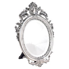 Ornate Buccellati Sterling Silver Oval Easel Back Picture or Photo Frame