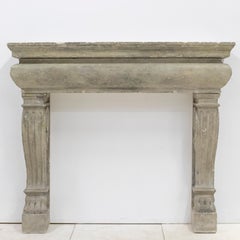 Ornate Carved Antique Stone Fireplace Surroud