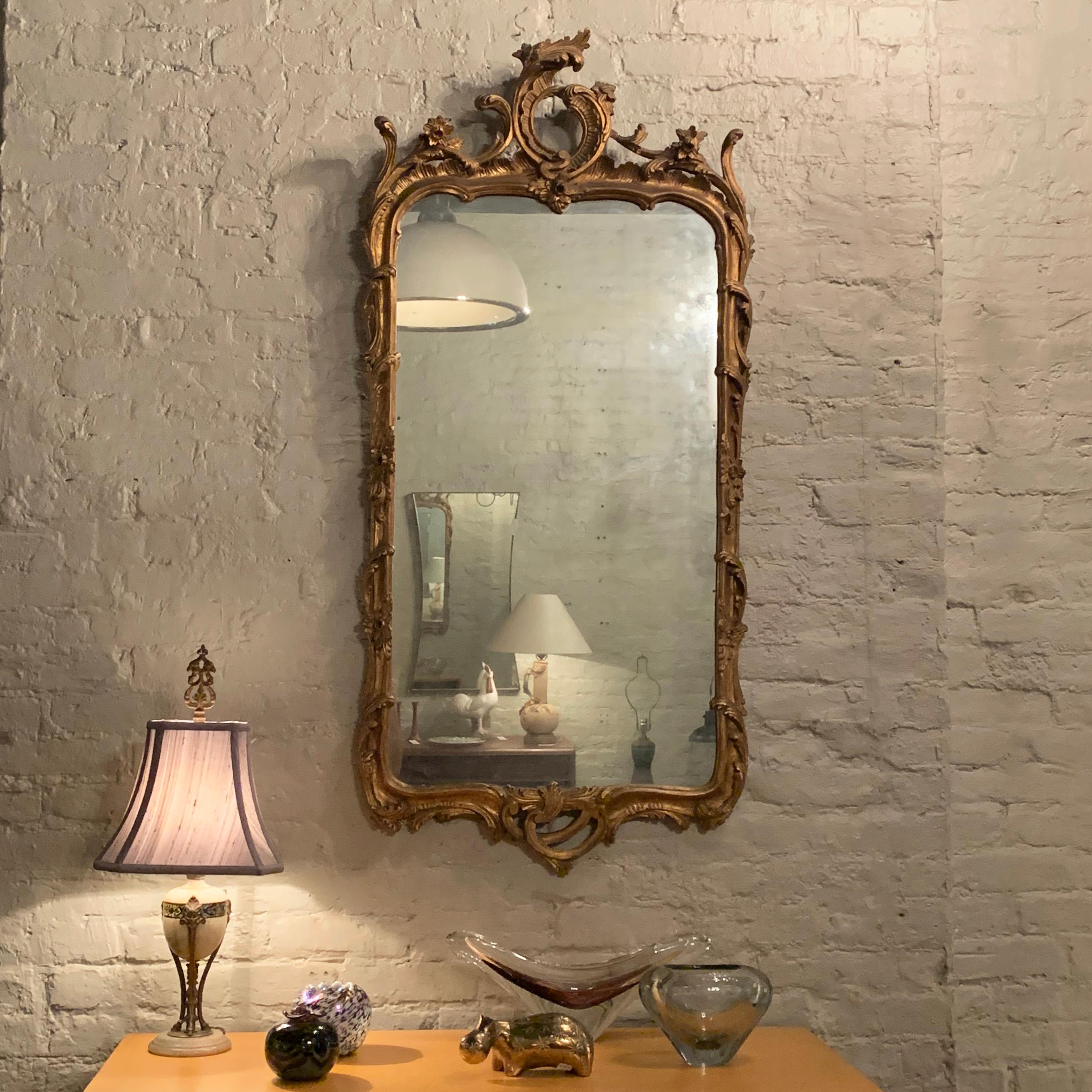 American Ornate Carved Giltwood Mirror