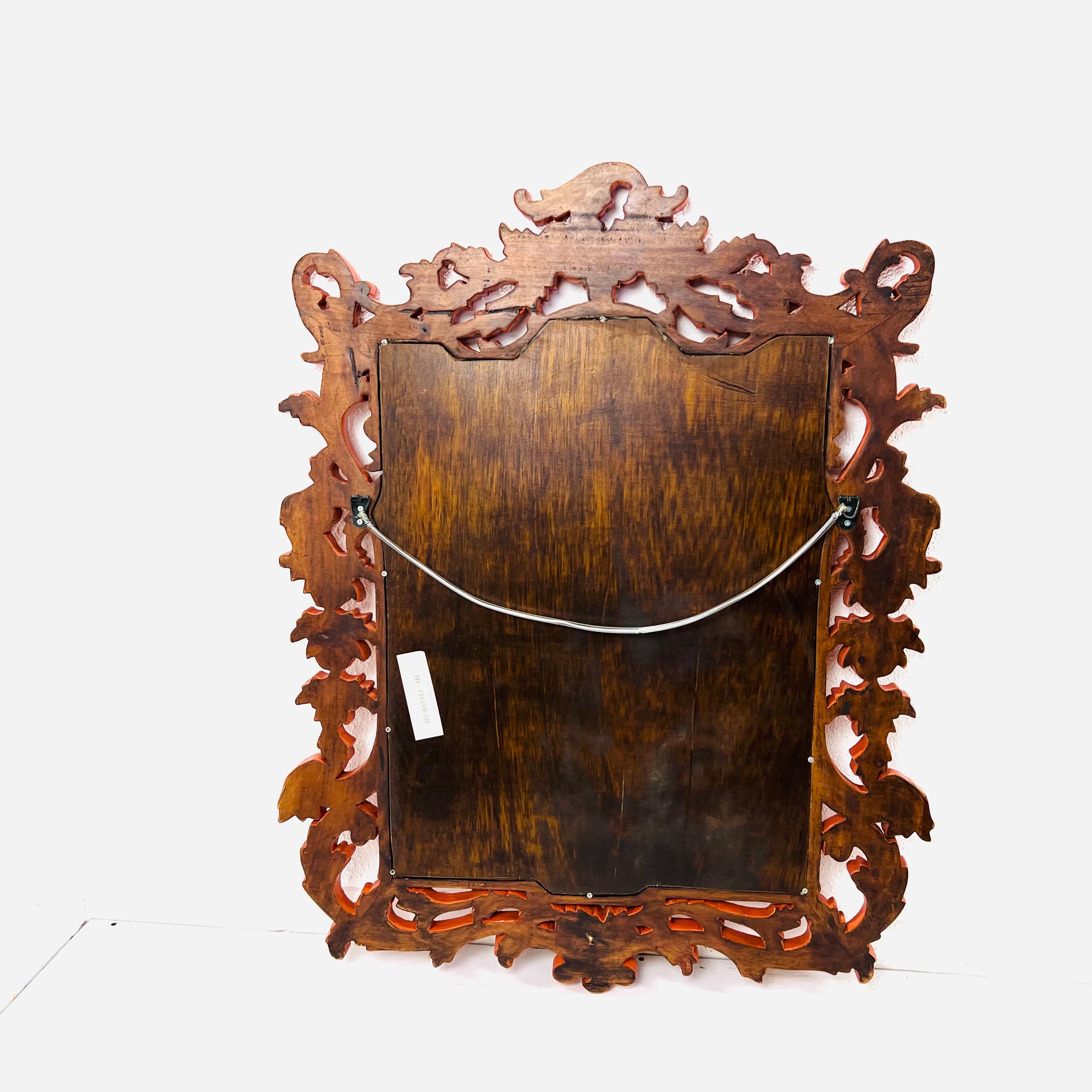 Ornate Carved Wood Wall Mirror 3
