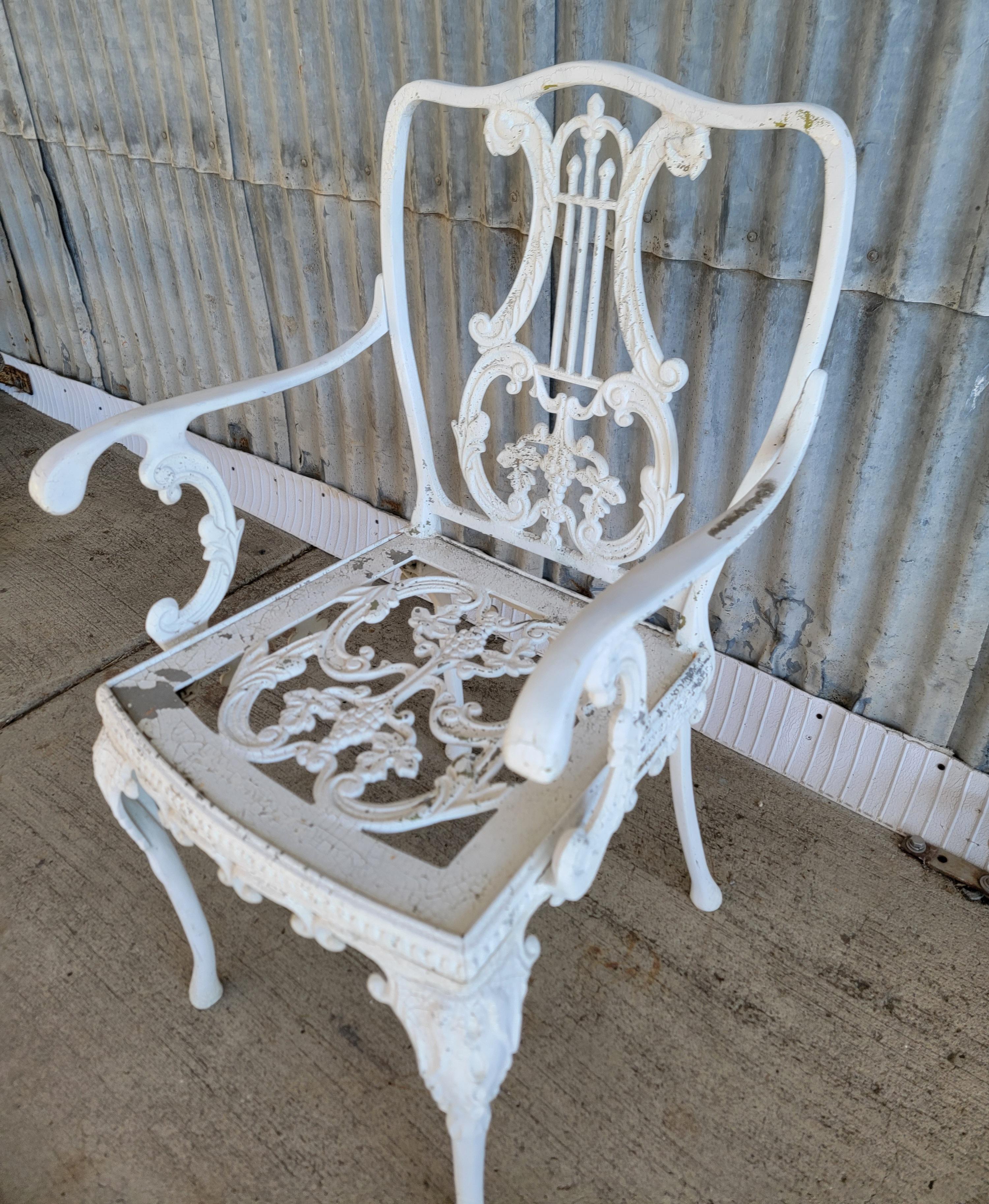 Ornate Cast Aluminium 5 Pieces Esstisch & Stühle Patio Set im Angebot 7