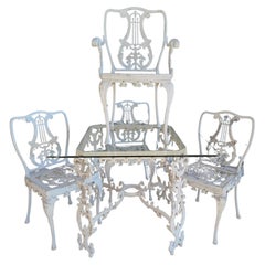 Juego de Mesa y Sillas de Aluminio Fundido Ornamentado para Patio de 5 Piezas
