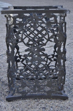 Ornate Cast Aluminum Mediterranean Style Black Pedestal Dining Table Base