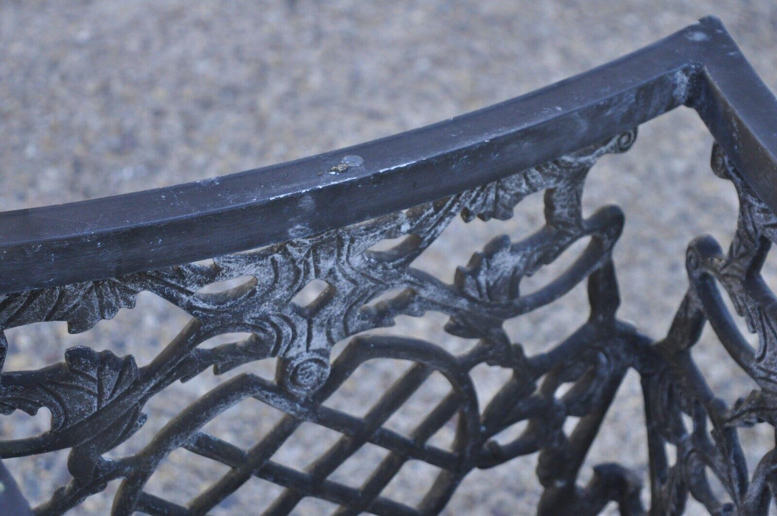 Ornate Cast Aluminum Mediterranean Style Black Pedestal Dining Table Base 3