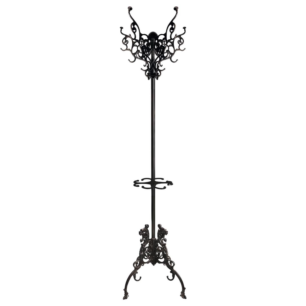 Ornate Cast Iron Coat Rack, Umbrella Stand