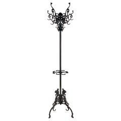 Antique Ornate Cast Iron Coat Rack, Umbrella Stand