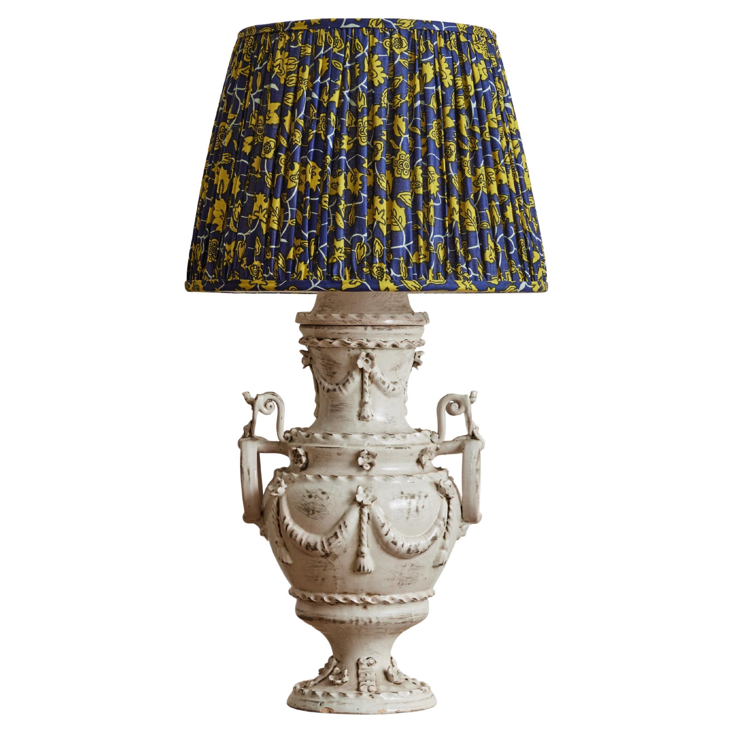 Ornate Ceramic Table Lamp For Sale