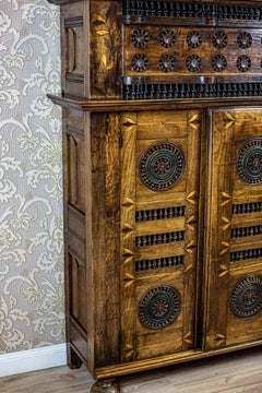 Ornate Chinese Chestnut Cabinet from the 19th Century