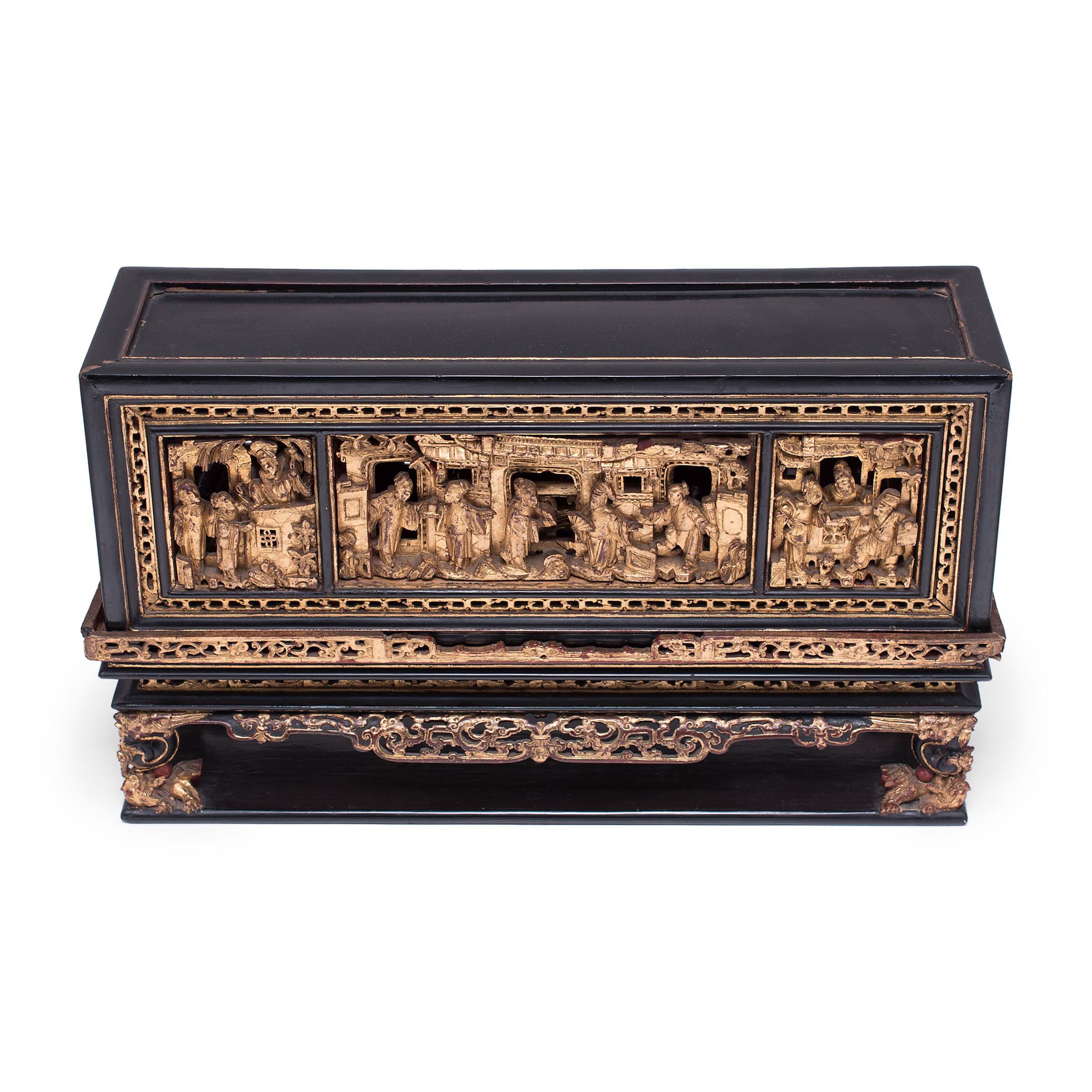 Ornate Chinese Gilt Offering Shrine, c. 1850 In Good Condition In Chicago, IL