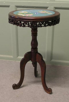 Ornate Chinoiserie Cloisonné Wine Table, Birds and Flowers This lovely table