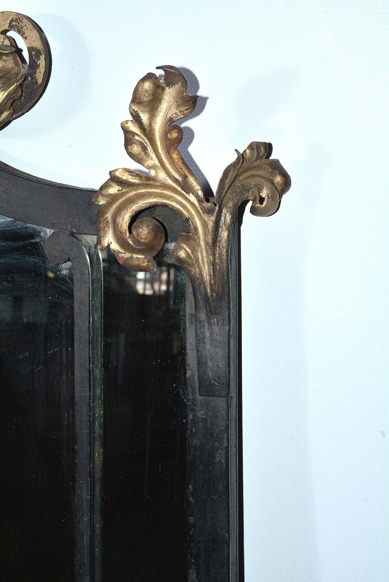 Verschnörkelter Metallrahmenspiegel im Chippendale-Stil aus Zinn (20. Jahrhundert) im Angebot