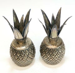 Ornate Continental Silver Pineapple Form Boxes