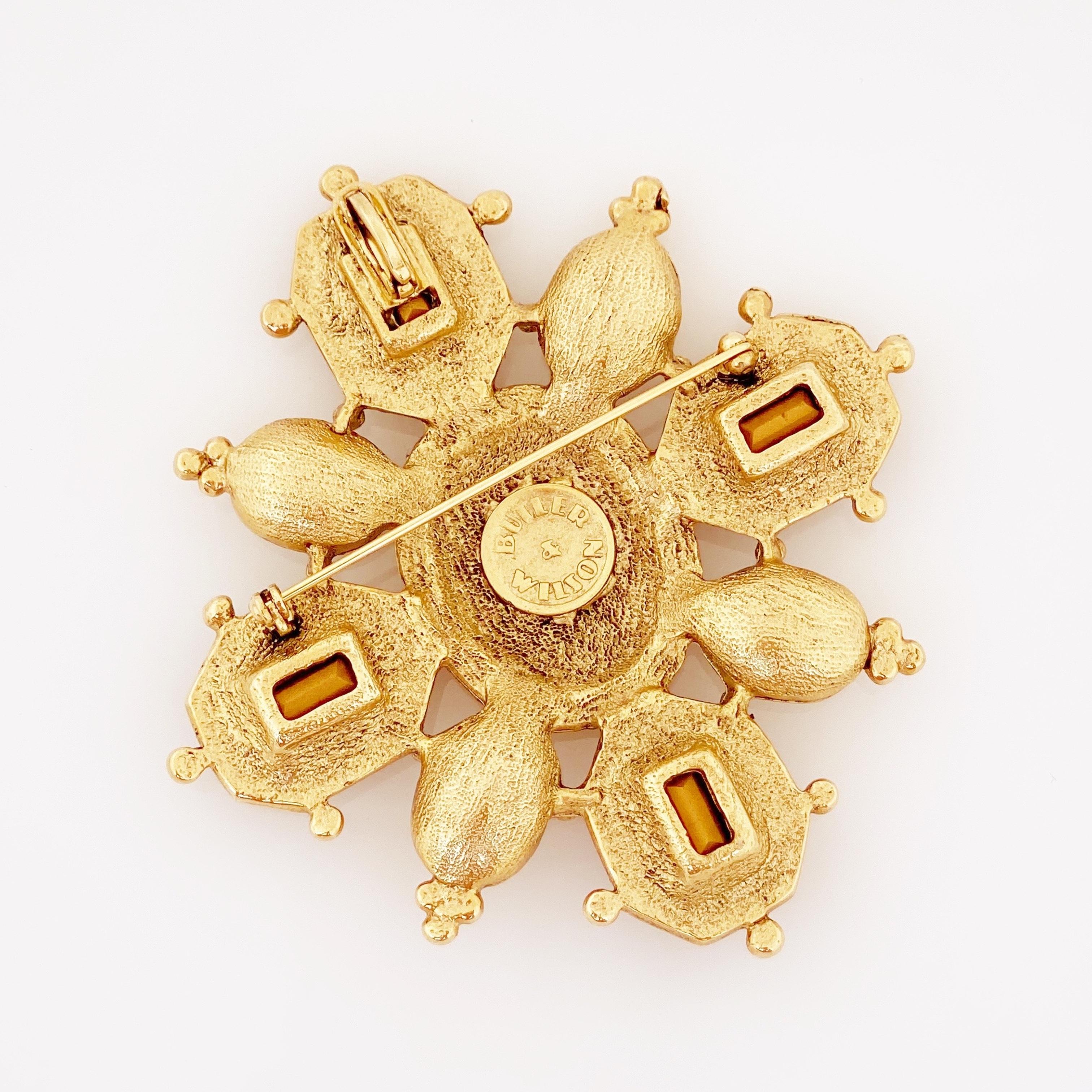Ornate Cross Necklace On Pearl Strand By Butler & Wilson, 1980s In Good Condition In McKinney, TX
