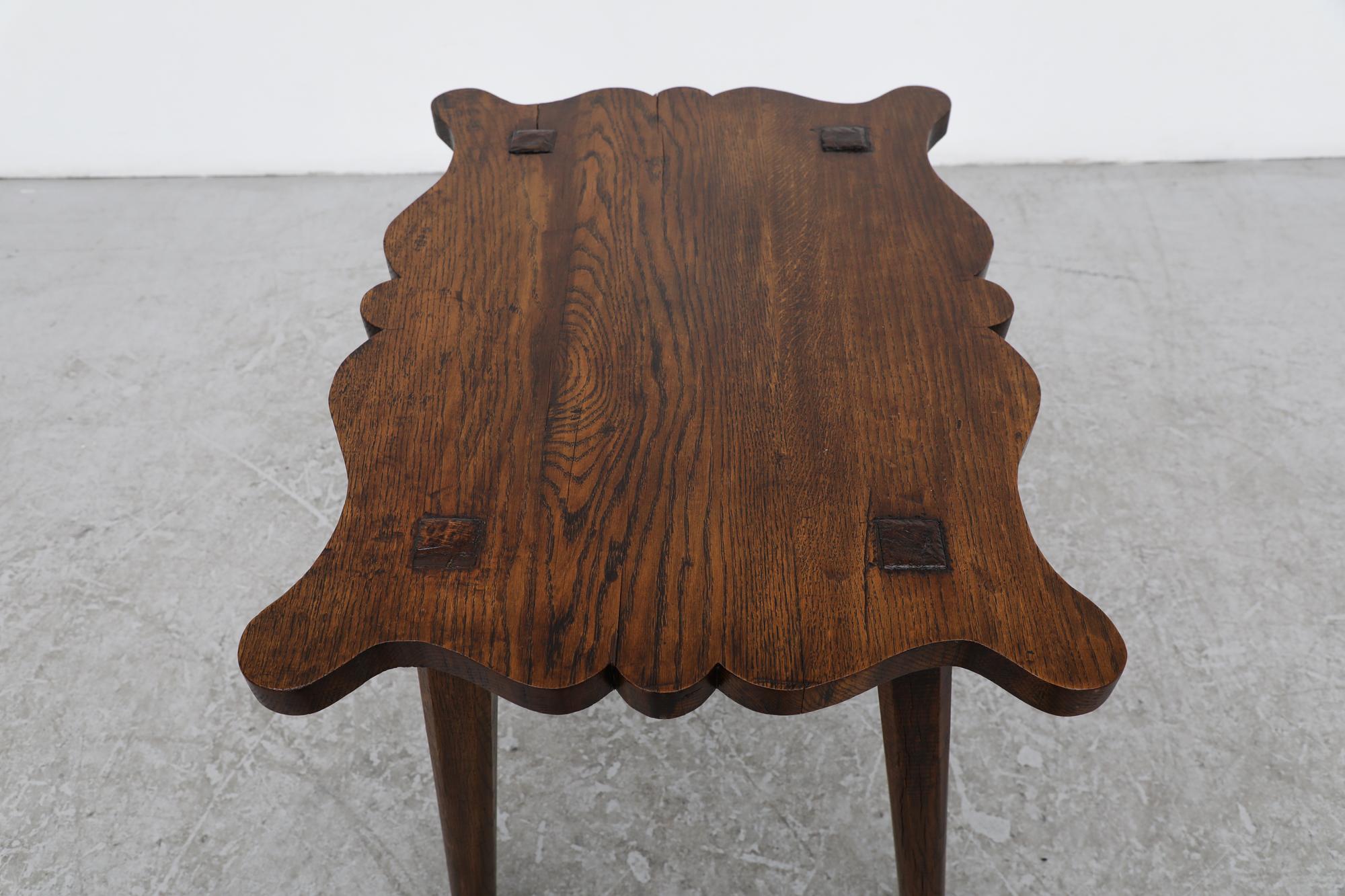 Ornate Dark Oak Brutalist Parlor Table 1