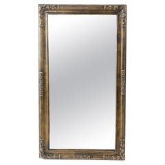 Ornate Dark Tone Wood Frame Mirror w/ a Floral Design