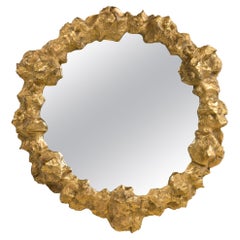 Ornate Decorative Cast Bronze Mirror, France, 1940s