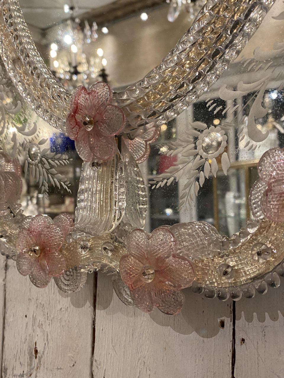 Ornate Delicate French Venetian Mirror For Sale 2