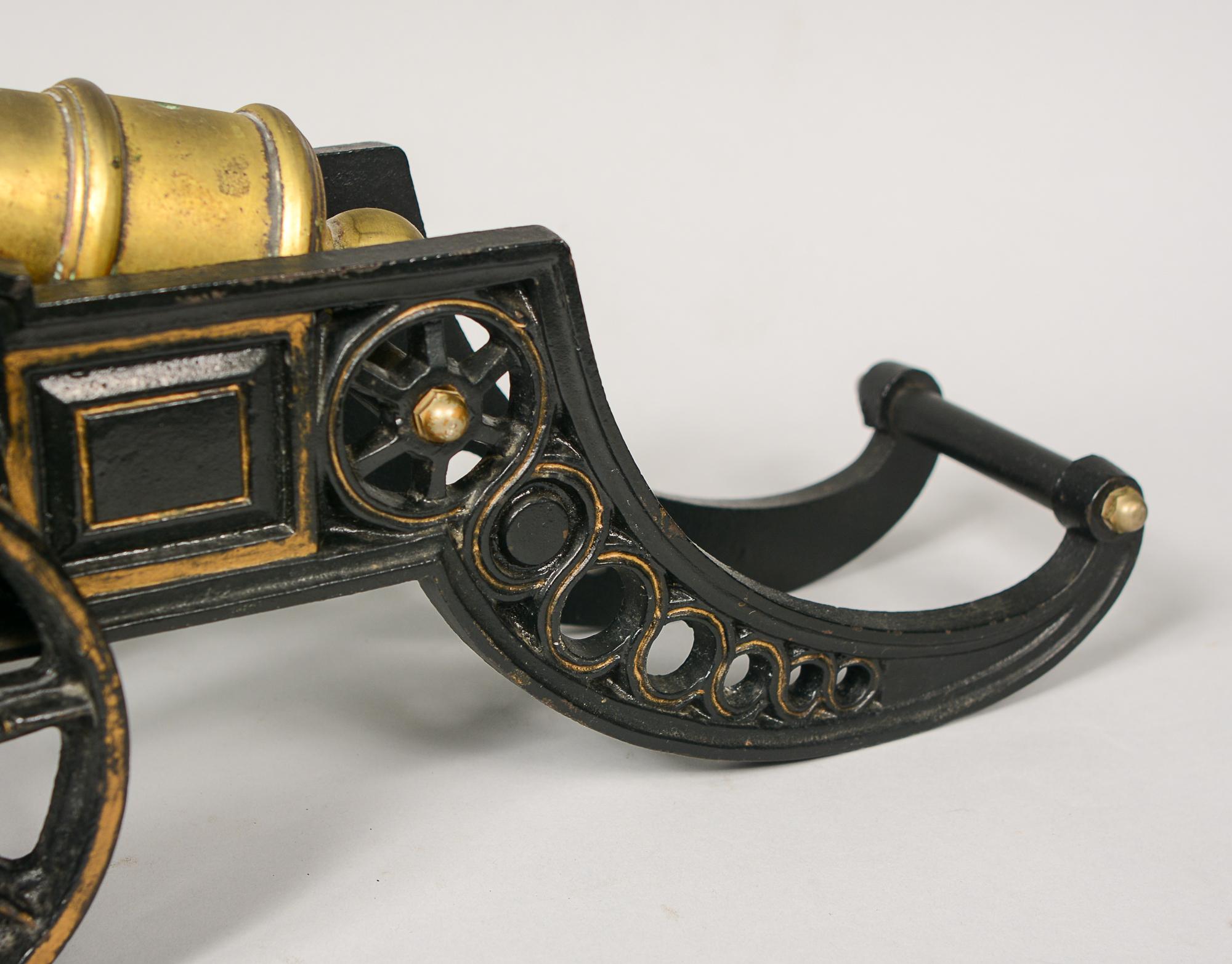 Ornate Desk Model Signal Cannon in Bronze and Iron For Sale 3