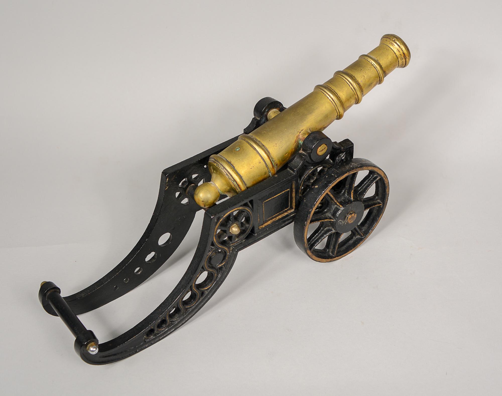American Ornate Desk Model Signal Cannon in Bronze and Iron For Sale
