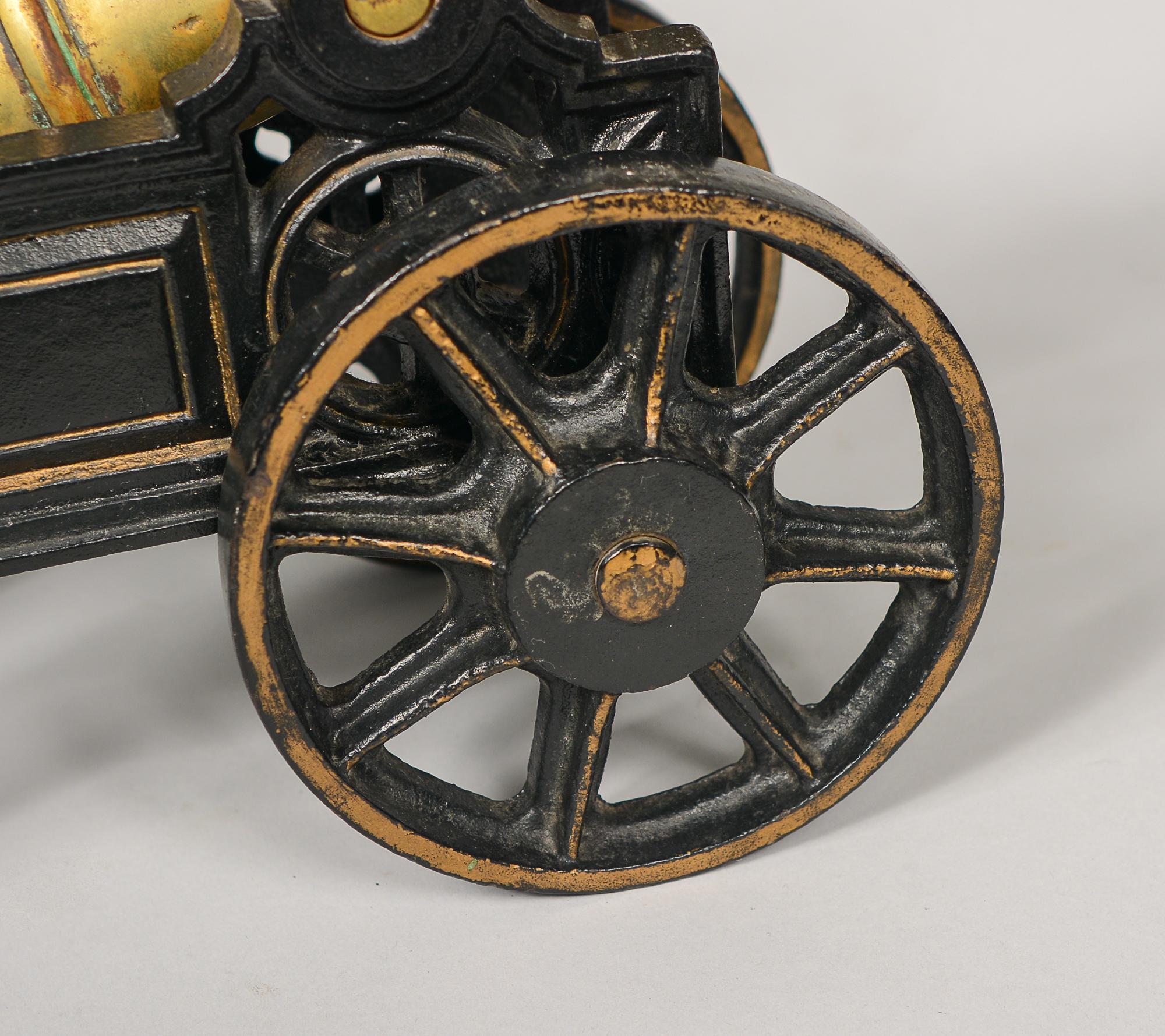 20th Century Ornate Desk Model Signal Cannon in Bronze and Iron For Sale