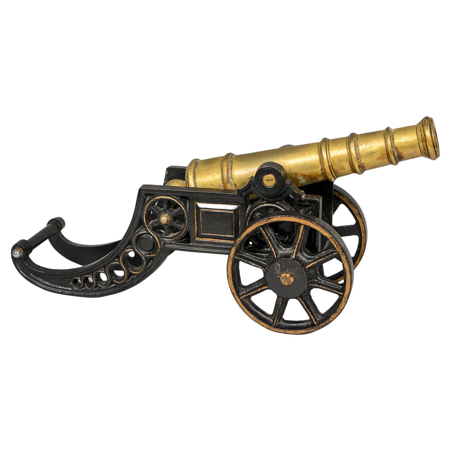 Ornate Desk Model Signal Cannon in Bronze and Iron For Sale