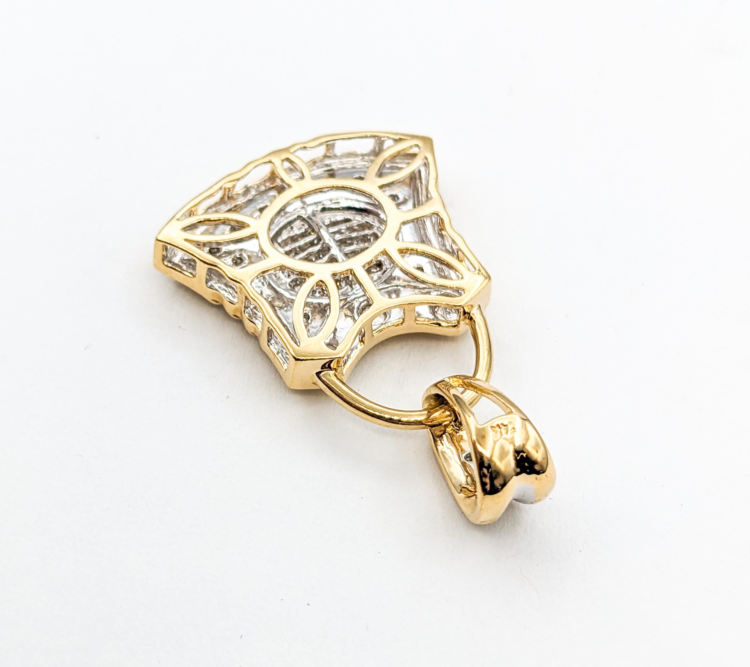 Ornate Diamond Purse Pendant Charm in Yellow Gold In Excellent Condition In Bloomington, MN
