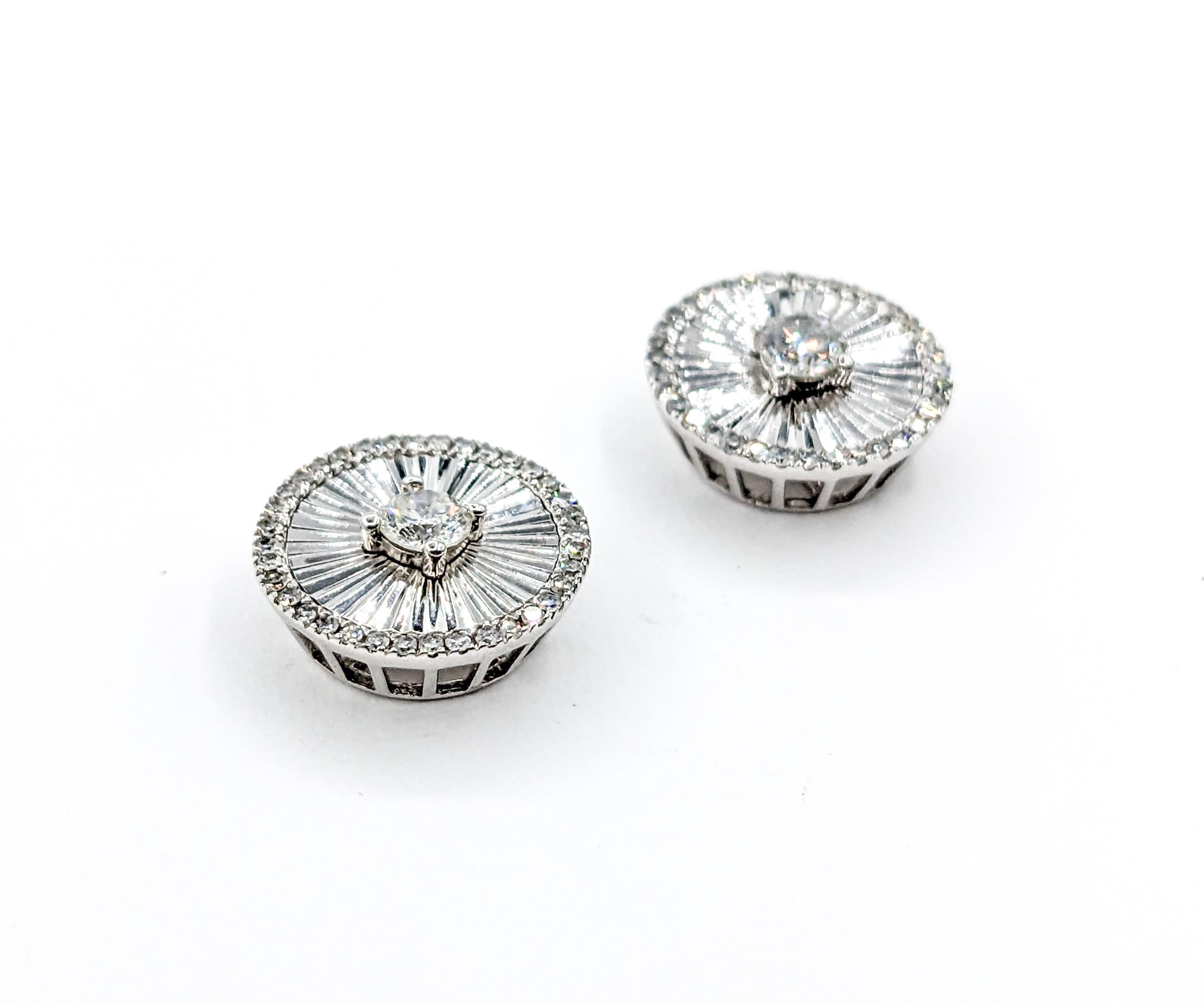 Ornate Disc Diamond Stud Earrings in White Gold

These elegant earrings are finely crafted in 14k white gold, offering a sleek and modern allure. The highlight of these dazzling earrings is the .50ctw of round diamonds, each carefully selected for